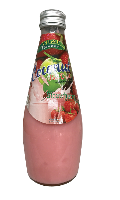 T F coconut milk drink.
Strawberry flavour. 24 x 280 ml