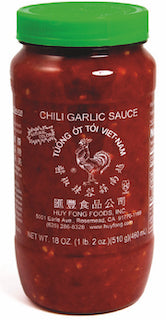 Huy Fong chili garlic sauce 'tuong ot toi' (L)