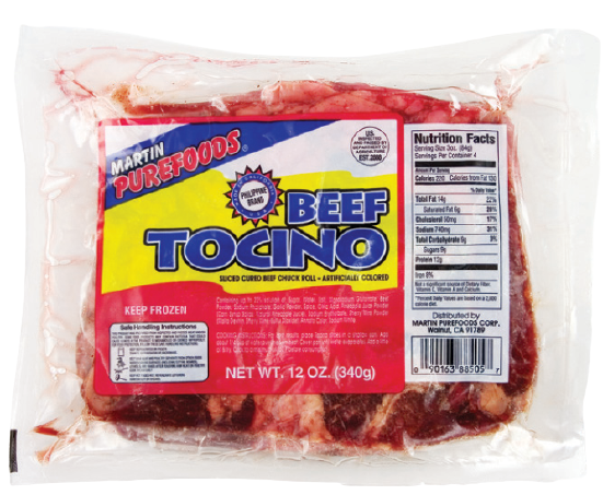 Martin Fro Beef Tocino
‘Sliced CuRed Beef Chuck
Roll’