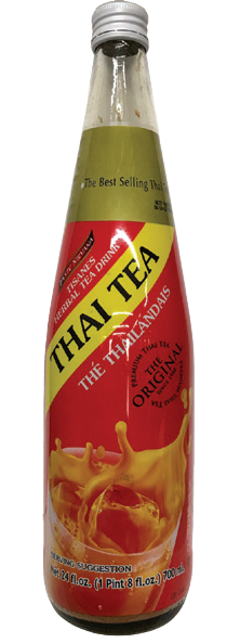 P/T Thai Tea drink in tall
bottle