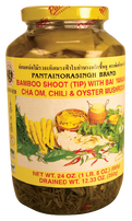 Bamboo Shoot (Tip) with Bai Yanang Cha Om, Chili & Oyster Mushroom