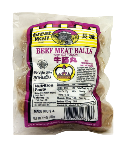 Great Wall Beef Meat Balls
With Beef Tendons