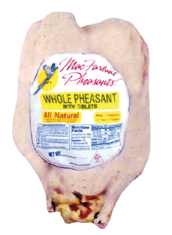 Whole Pheasant With
Giblets