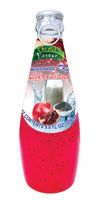 Pomegranate drink with sweet basil
seed