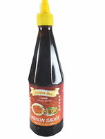 Golden boy Hoisin Sauce (L) in plastic bottle