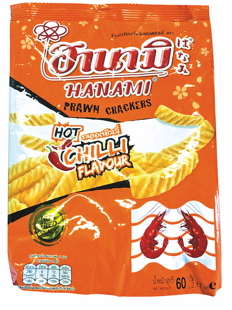 Hanami Prawn Cracker Hot chili flavour 24x2.11 oz